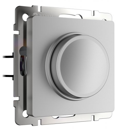 Светорегулятор поворотно-нажимной без рамки Werkel 5-600Вт серебряный глянцевый картинка